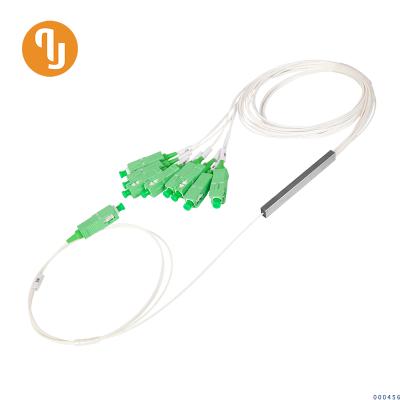 1X8 PLC Steel Tube G657A Fiber 0.9mm SM MM Passive Optical Splitter SGS Approval